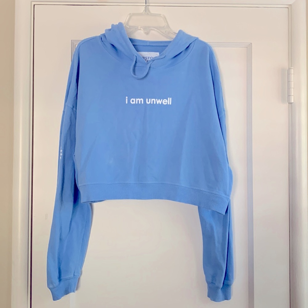 I am unwell cropped hoodie